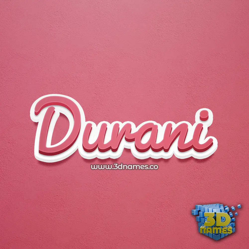 durani in Red Scribble style - 3D name wallpaper