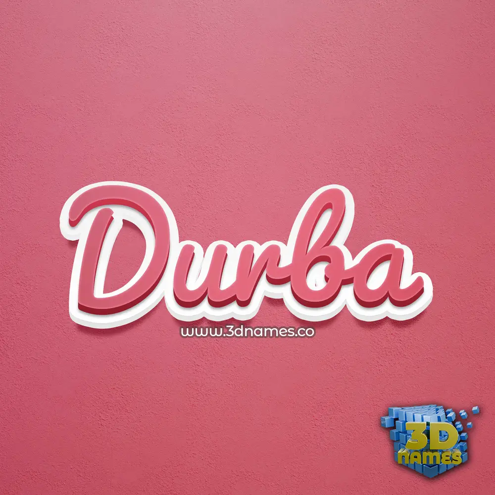 durba in Red Scribble style - 3D name wallpaper