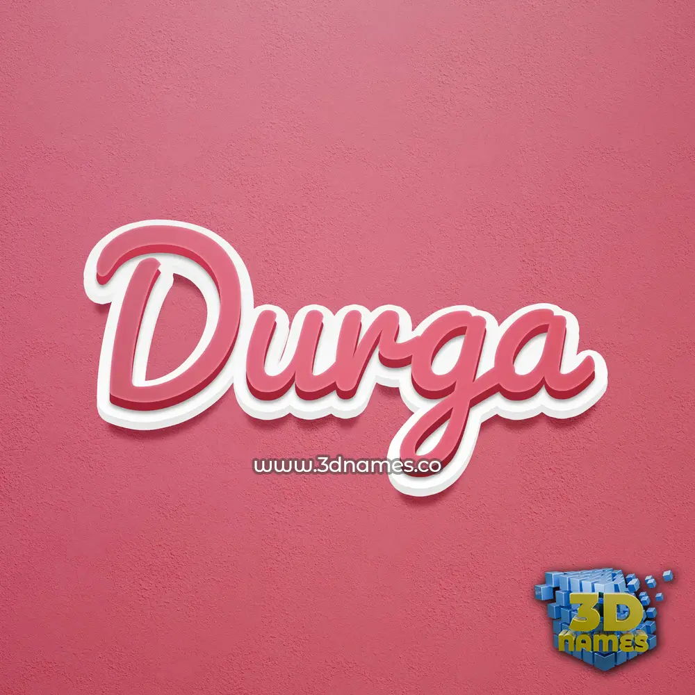 durga in Red Scribble style - 3D name wallpaper