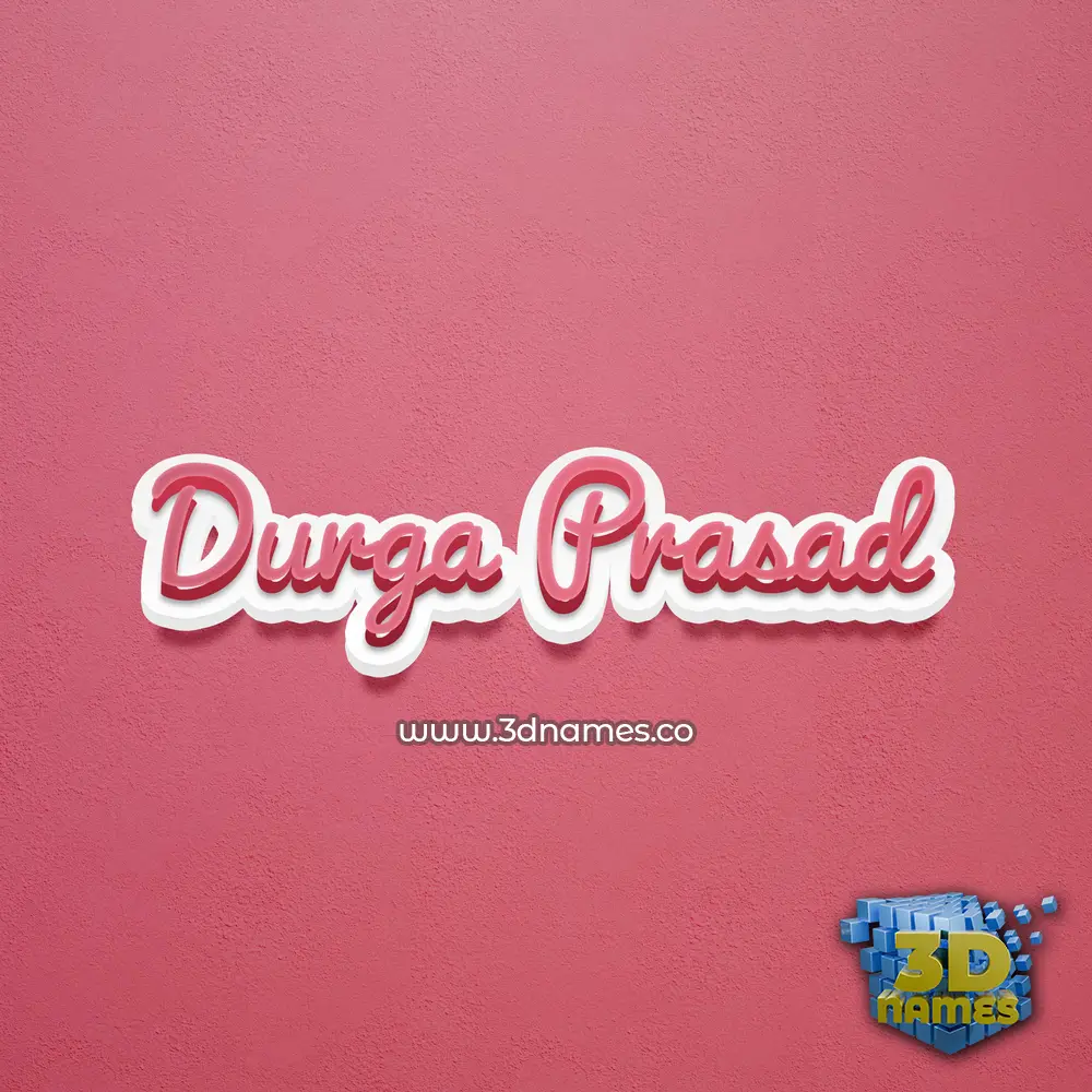 durga prasad in Red Scribble style - 3D name wallpaper