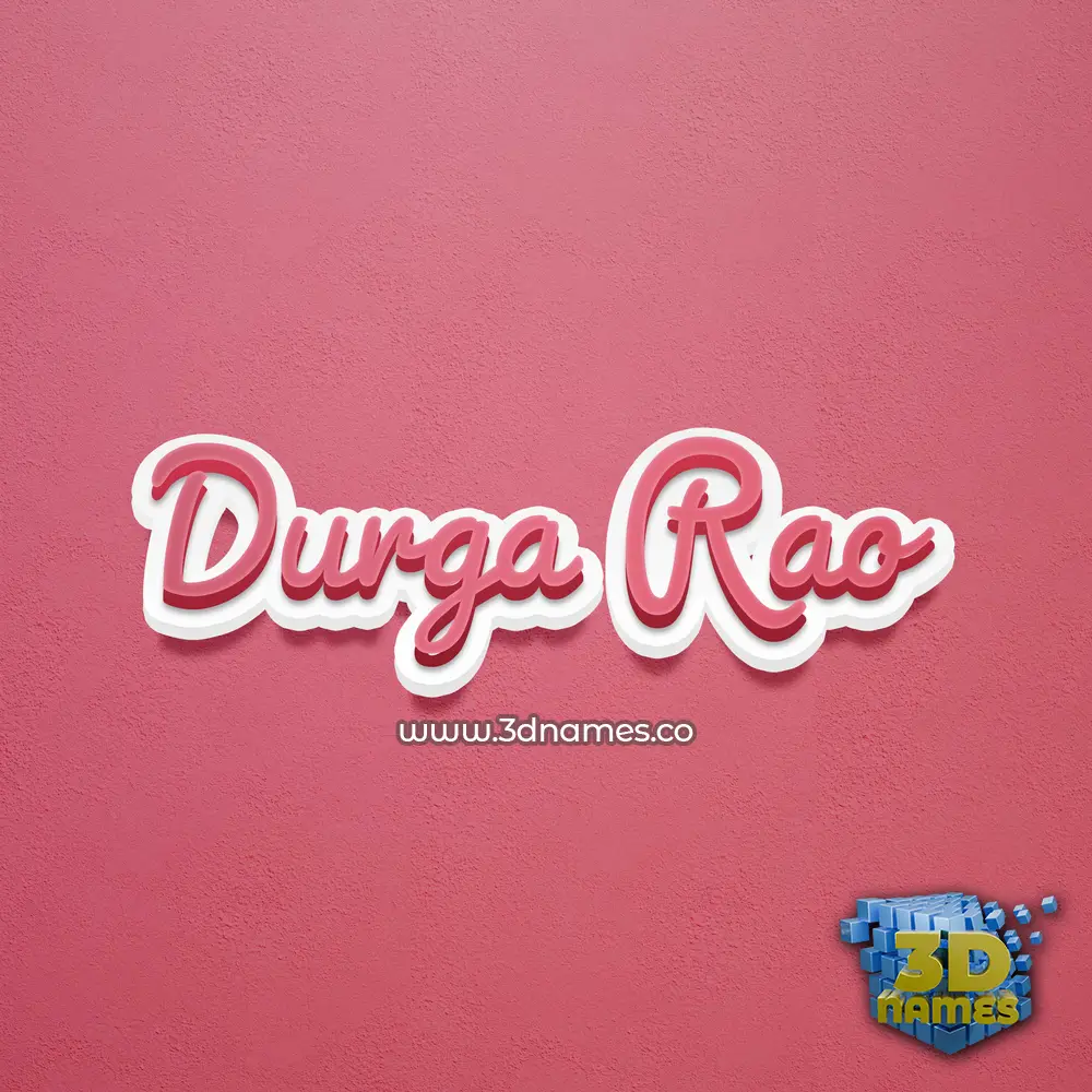durga rao in Red Scribble style - 3D name wallpaper
