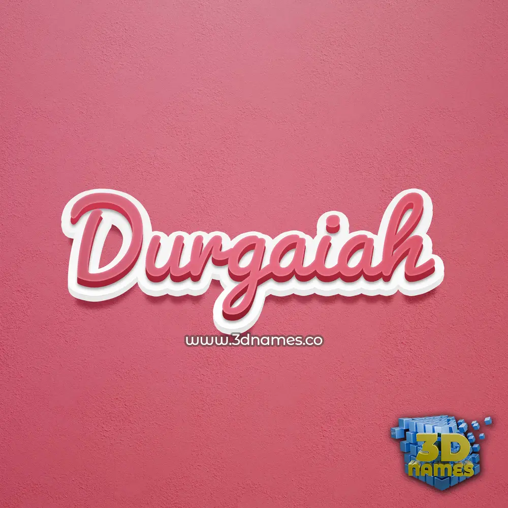 durgaiah in Red Scribble style - 3D name wallpaper