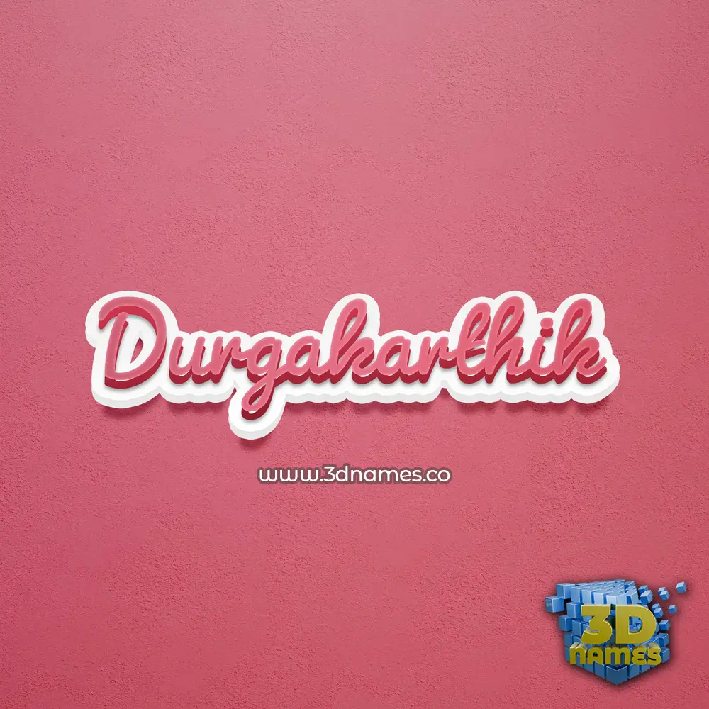 durgakarthik in Red Scribble style - 3D name wallpaper