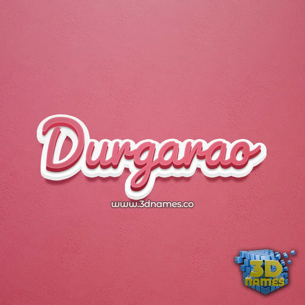 durgarao in Red Scribble style - 3D name wallpaper
