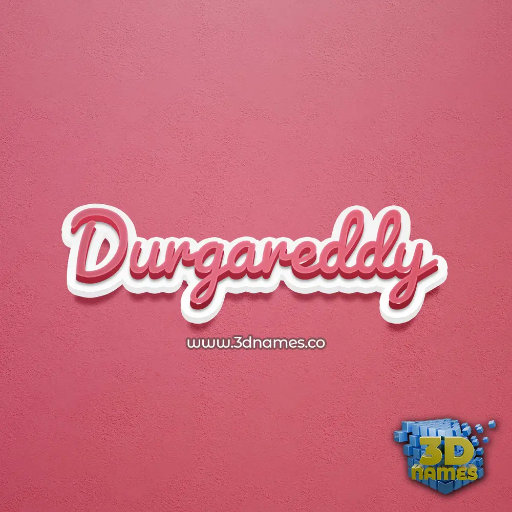 durgareddy in Red Scribble style - 3D name wallpaper