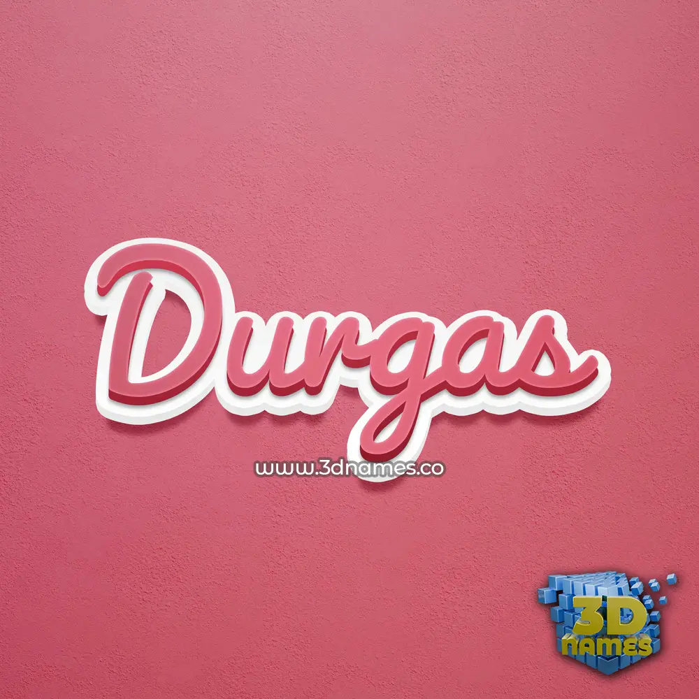 durgas in Red Scribble style - 3D name wallpaper