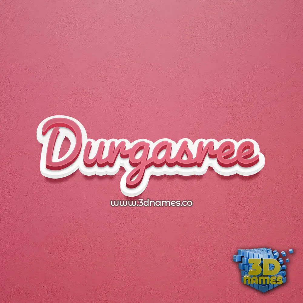 durgasree in Red Scribble style - 3D name wallpaper