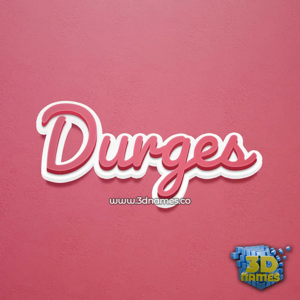 durges in Red Scribble style - 3D name wallpaper