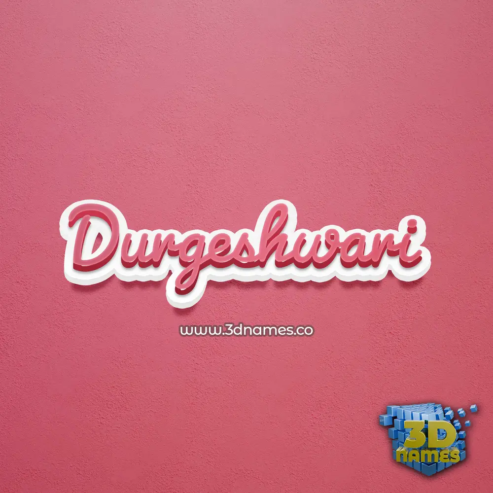 durgeshwari in Red Scribble style - 3D name wallpaper
