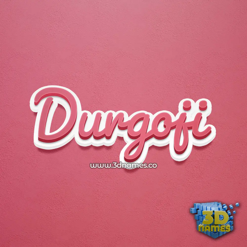 durgoji in Red Scribble style - 3D name wallpaper