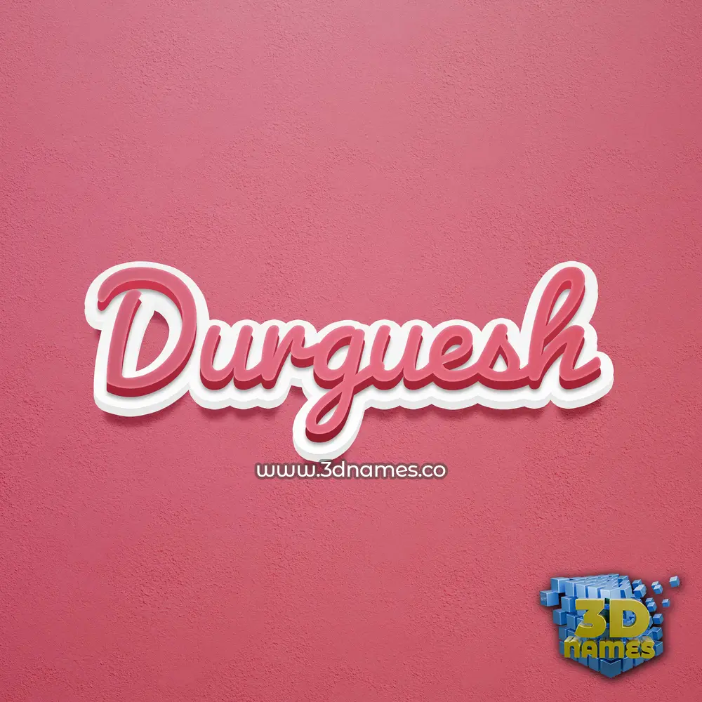 durguesh in Red Scribble style - 3D name wallpaper