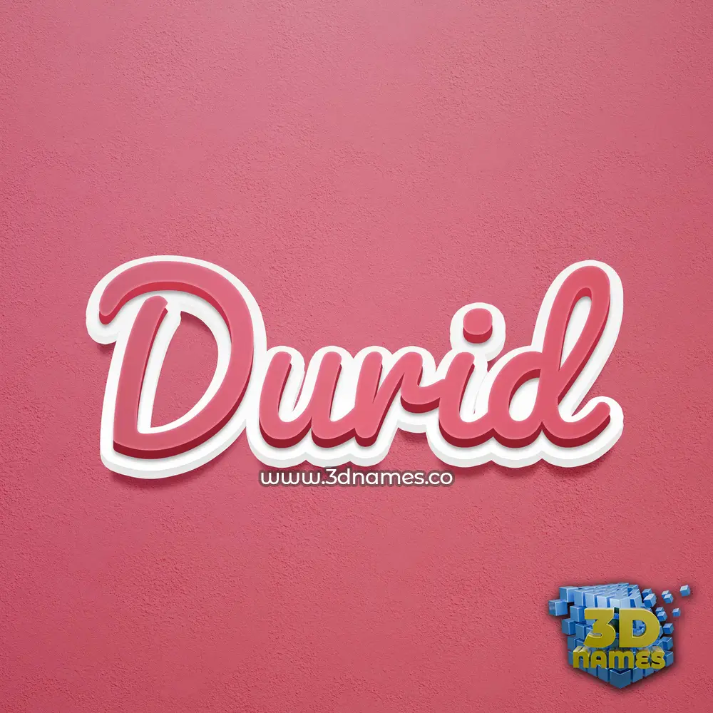 durid in Red Scribble style - 3D name wallpaper