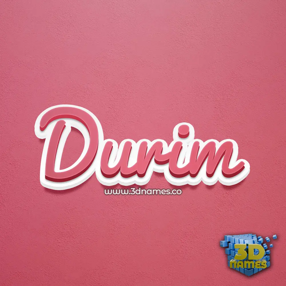 durim in Red Scribble style - 3D name wallpaper