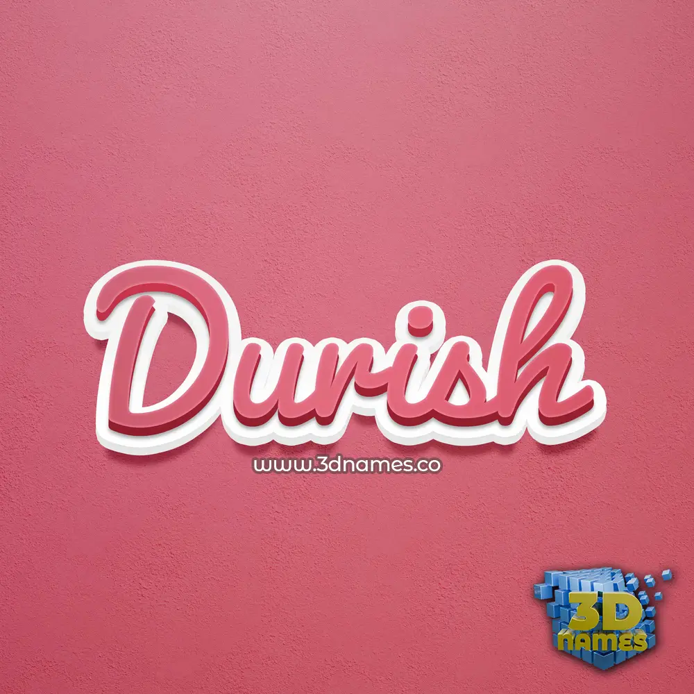 durish in Red Scribble style - 3D name wallpaper