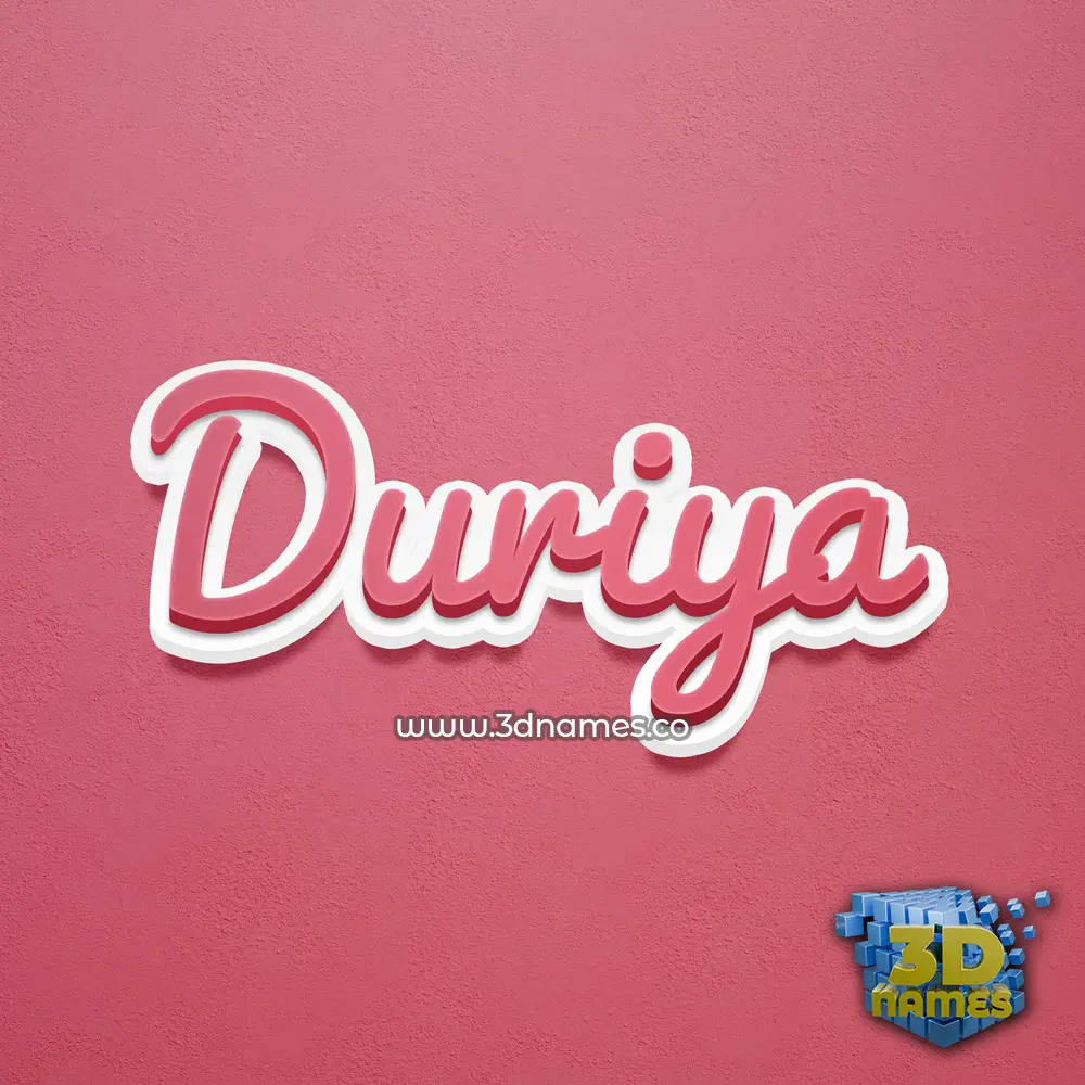 duriya in Red Scribble style - 3D name wallpaper