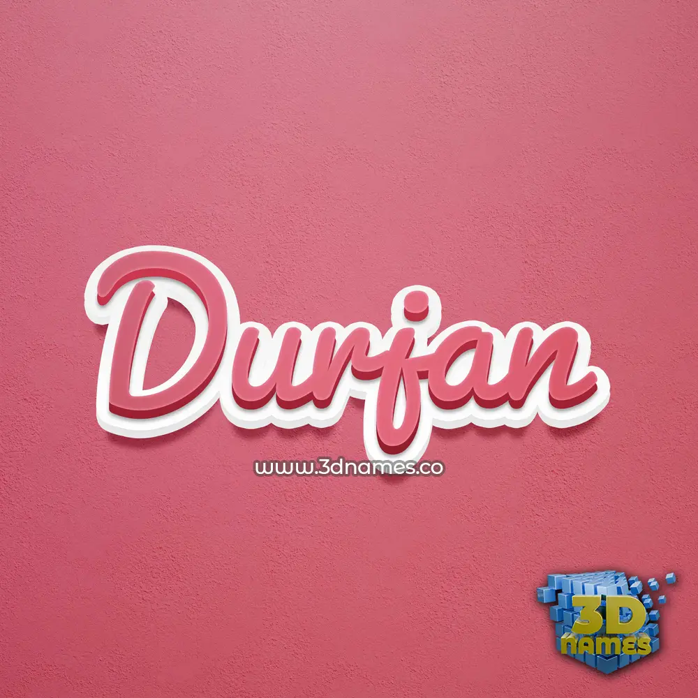 durjan in Red Scribble style - 3D name wallpaper