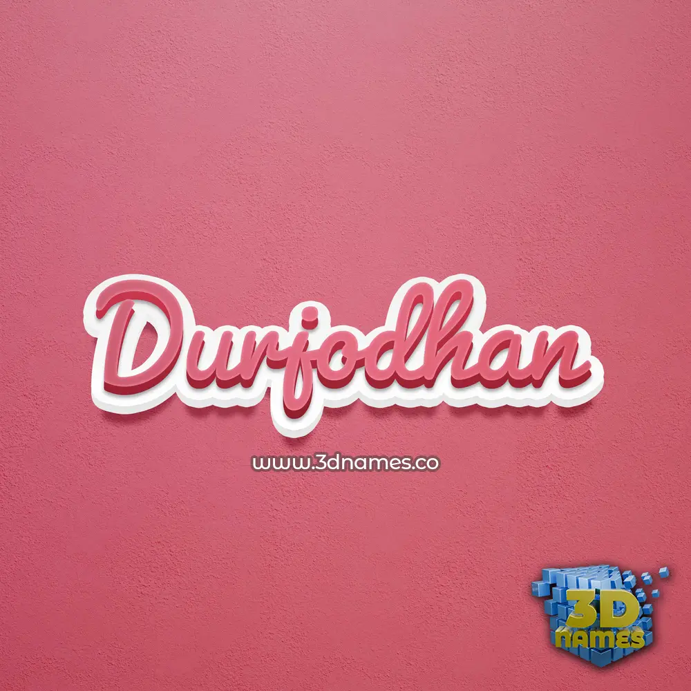durjodhan in Red Scribble style - 3D name wallpaper