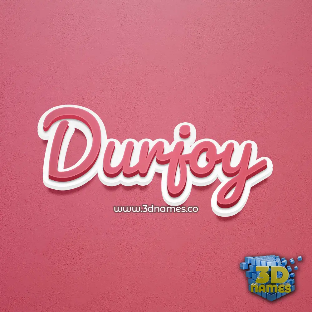 durjoy in Red Scribble style - 3D name wallpaper