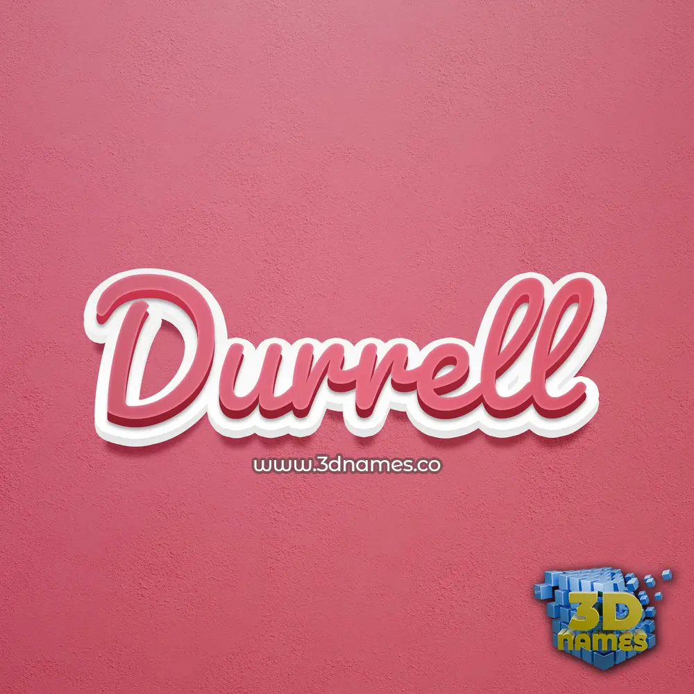 durrell in Red Scribble style - 3D name wallpaper