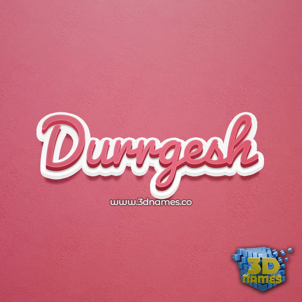 durrgesh in Red Scribble style - 3D name wallpaper