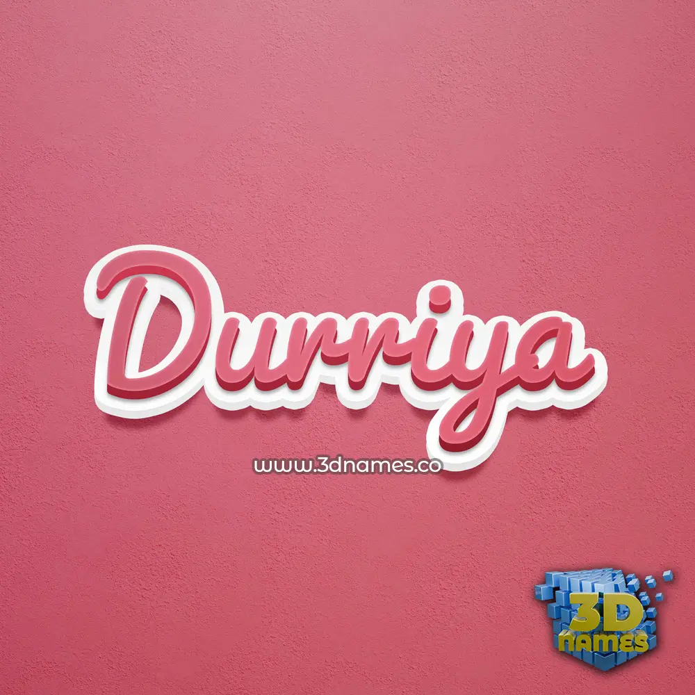 durriya in Red Scribble style - 3D name wallpaper