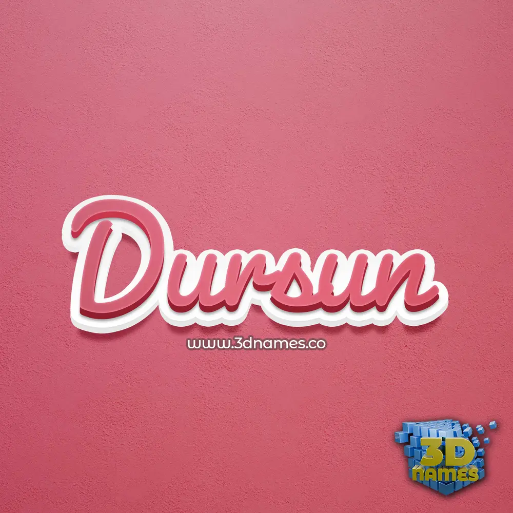 dursun in Red Scribble style - 3D name wallpaper