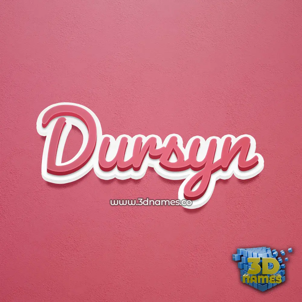 dursyn in Red Scribble style - 3D name wallpaper