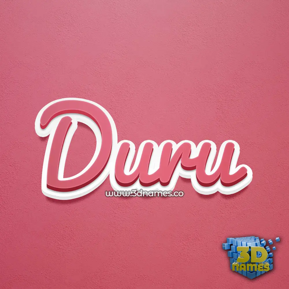 duru in Red Scribble style - 3D name wallpaper