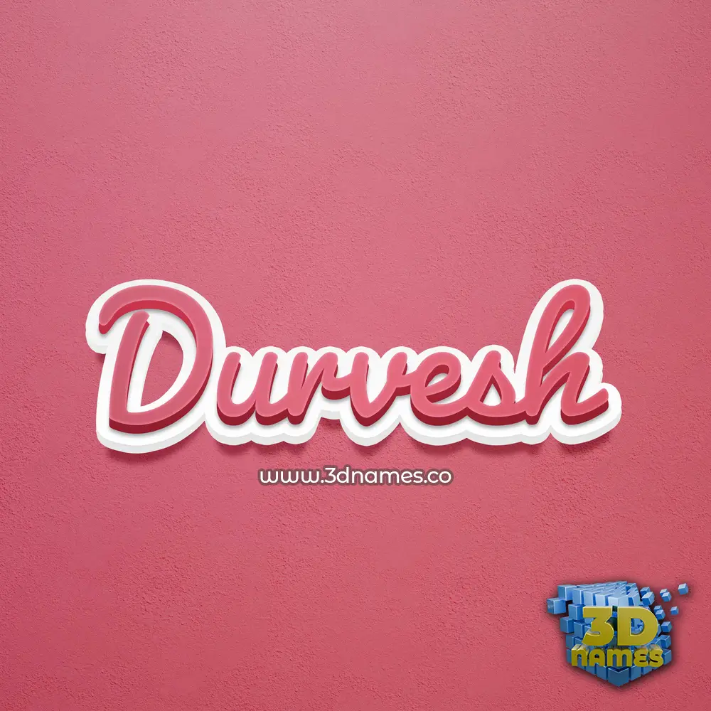 durvesh in Red Scribble style - 3D name wallpaper