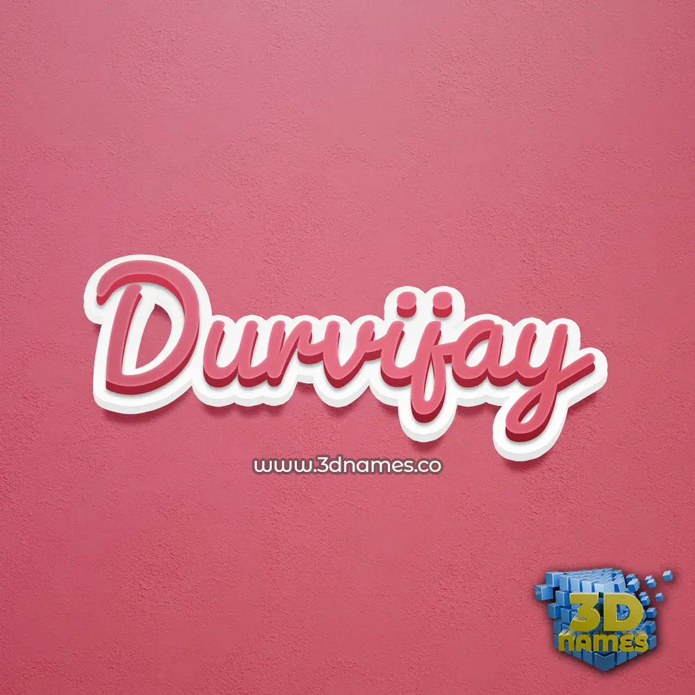 durvijay in Red Scribble style - 3D name wallpaper