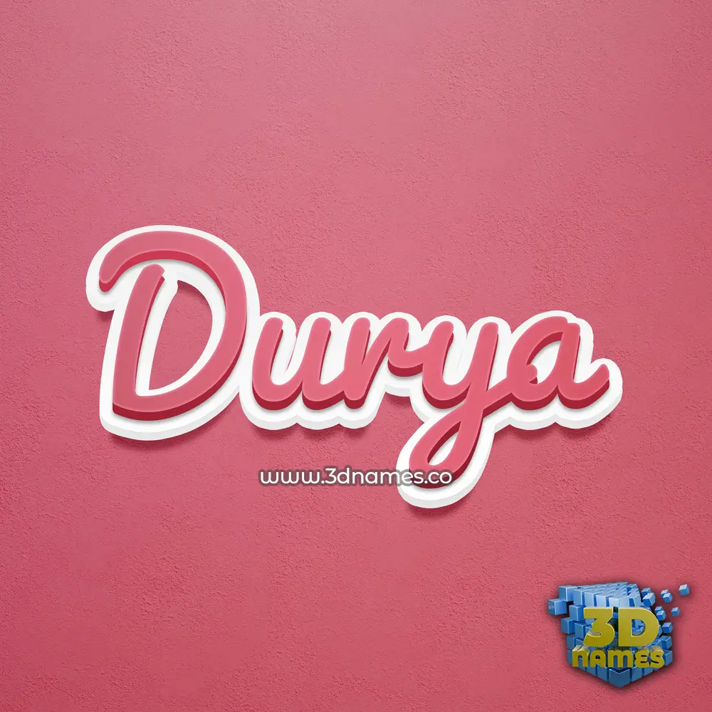 durya in Red Scribble style - 3D name wallpaper