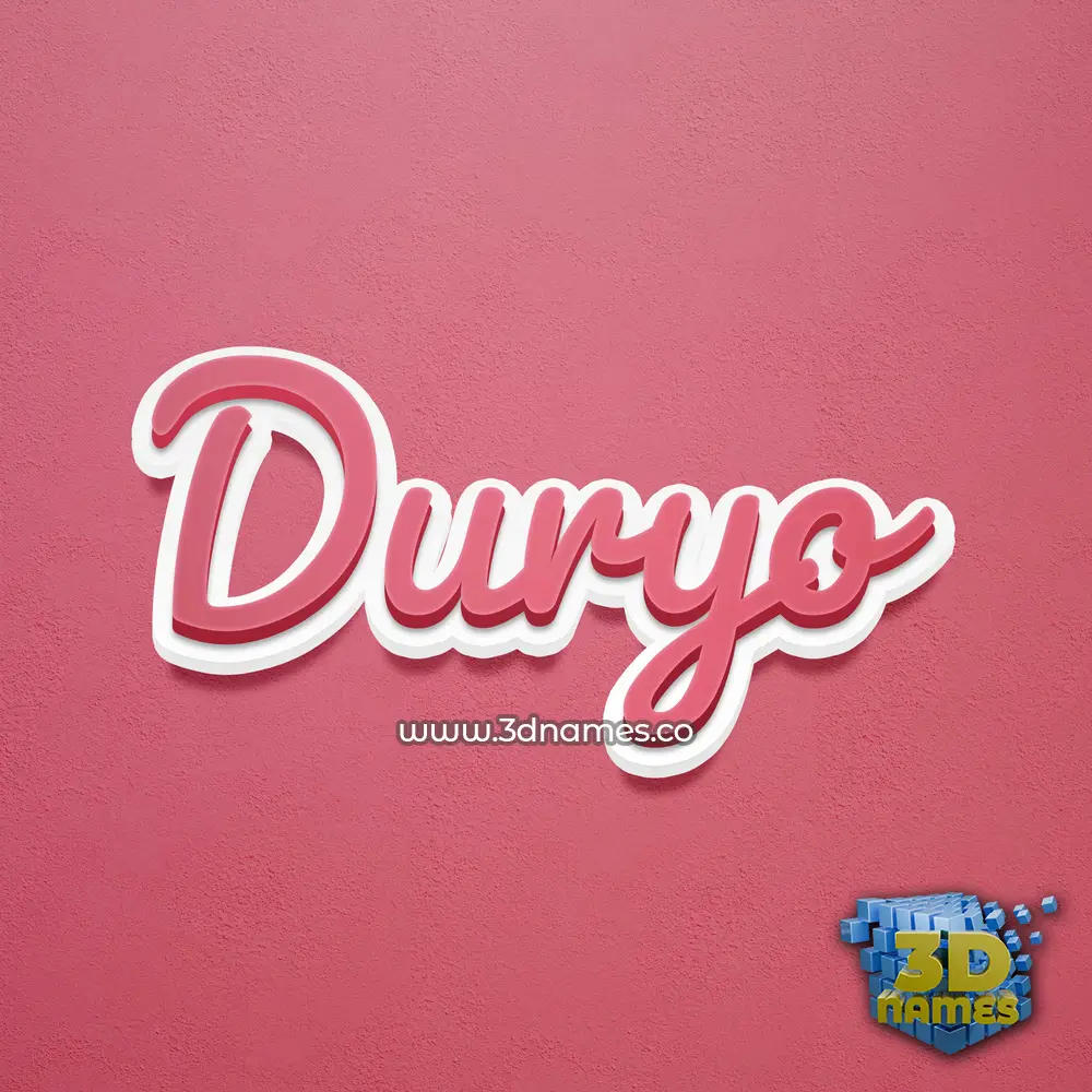 duryo in Red Scribble style - 3D name wallpaper