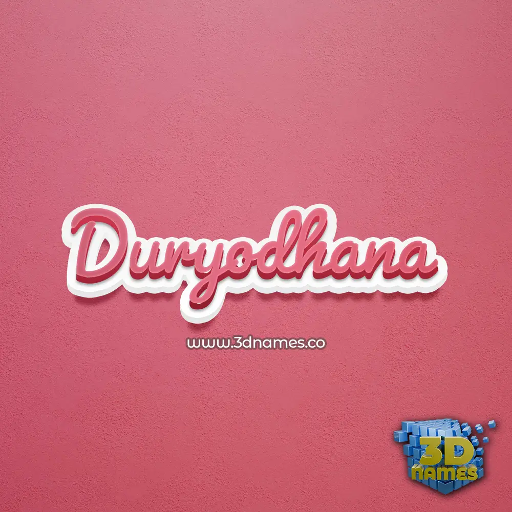 duryodhana in Red Scribble style - 3D name wallpaper