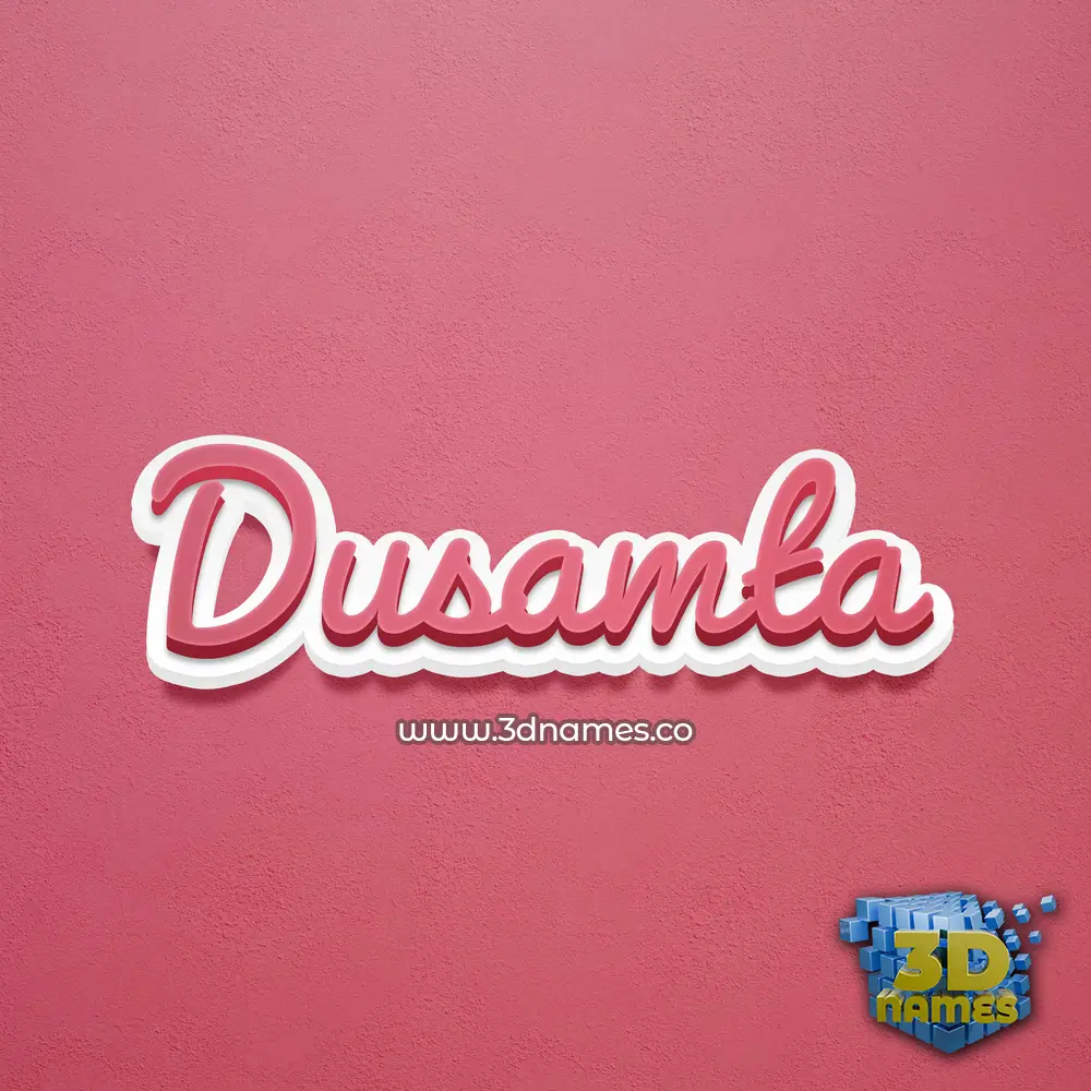 dusamta in Red Scribble style - 3D name wallpaper