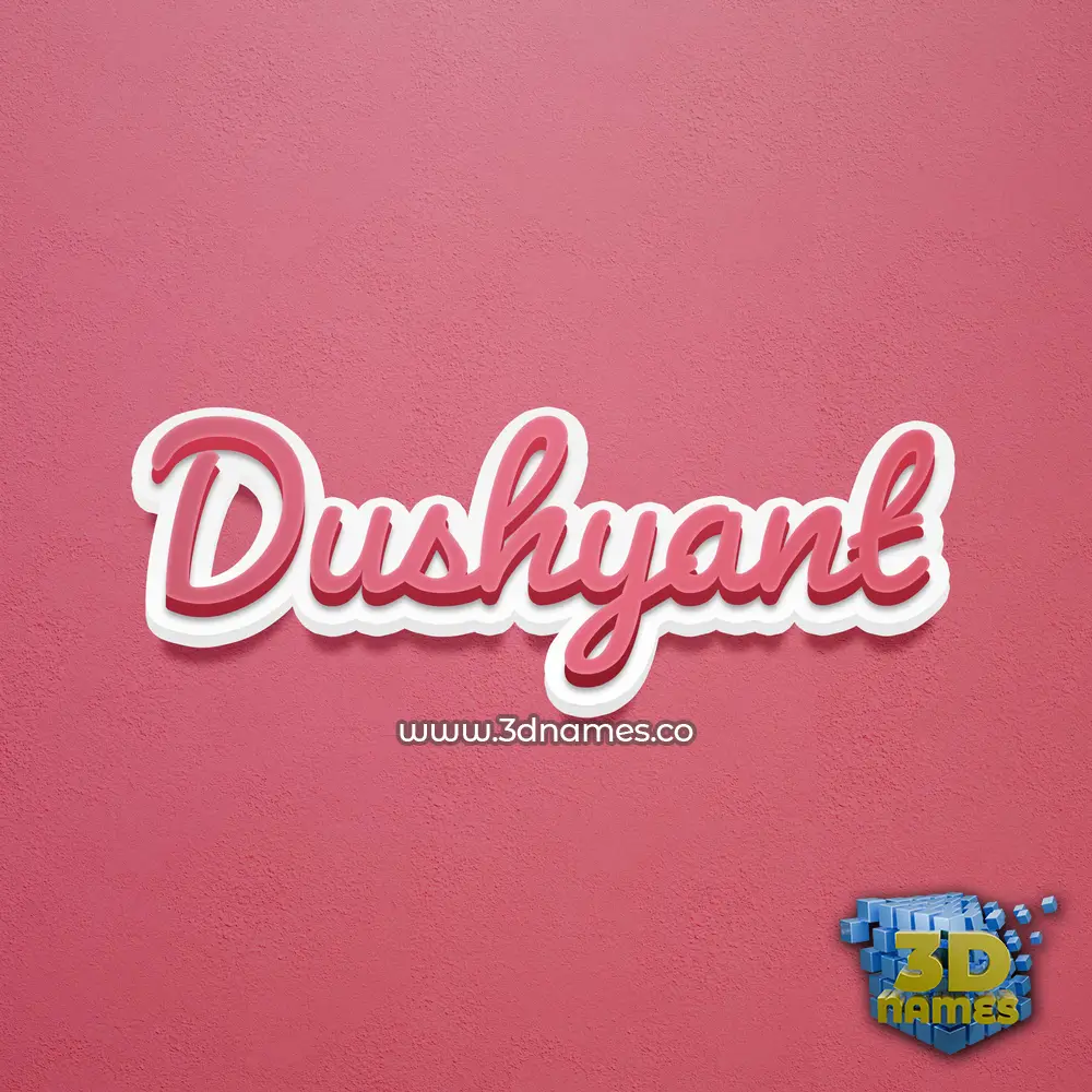 dushyant in Red Scribble style - 3D name wallpaper