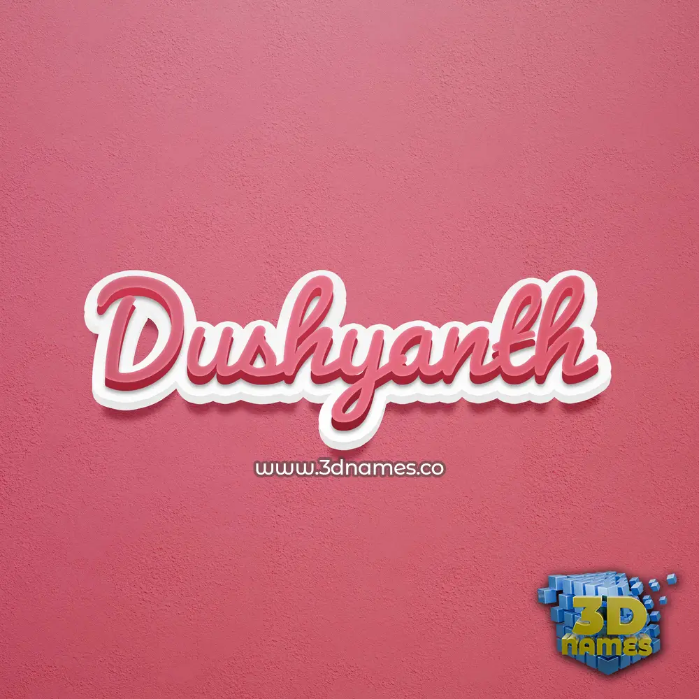 dushyanth in Red Scribble style - 3D name wallpaper