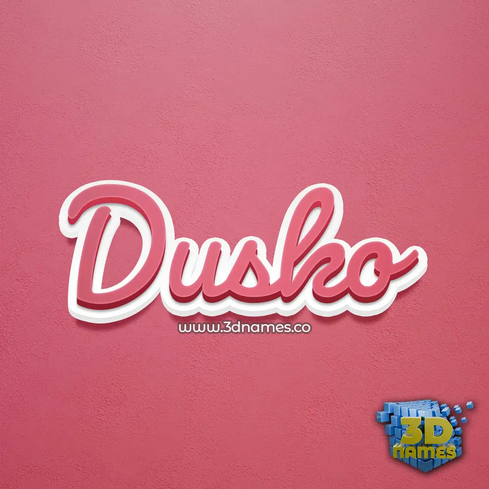 dusko in Red Scribble style - 3D name wallpaper
