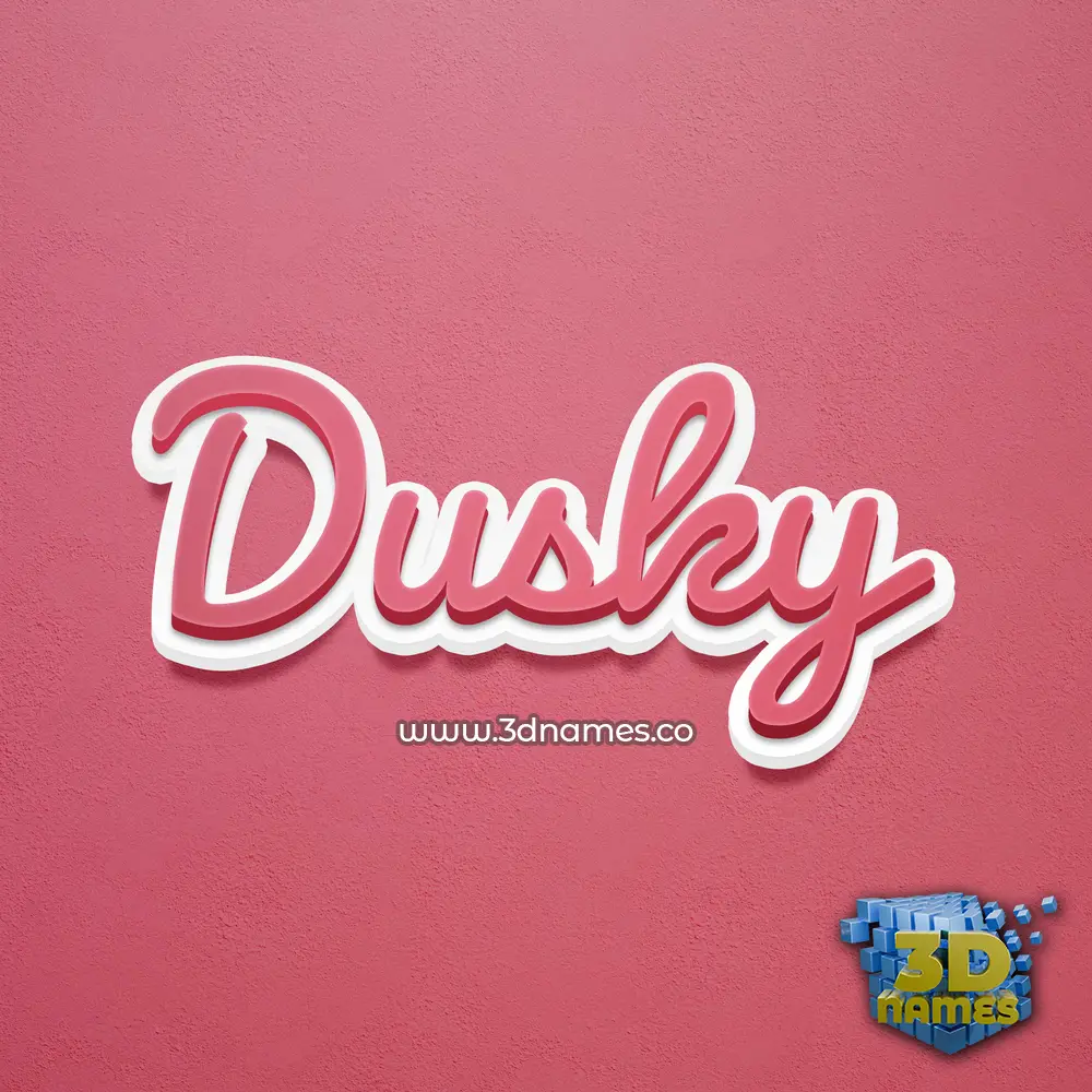 dusky in Red Scribble style - 3D name wallpaper