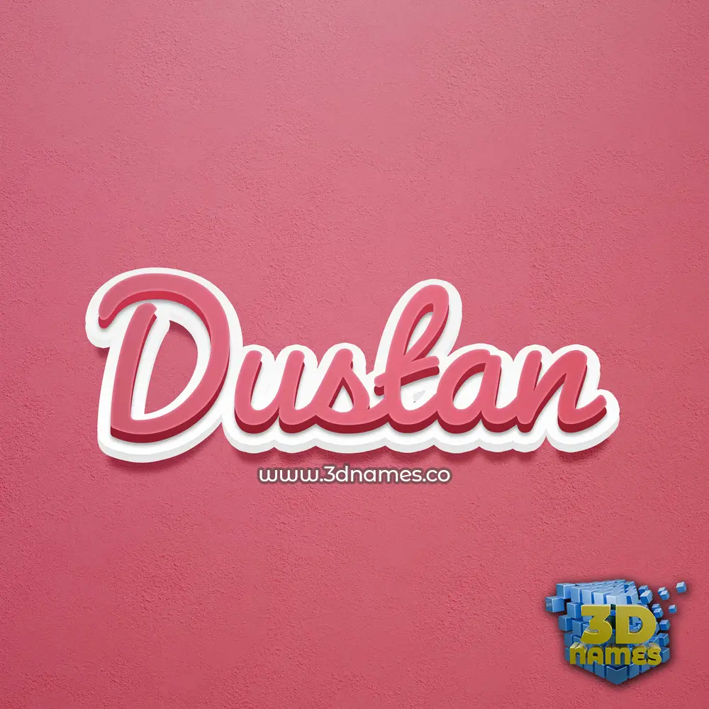 dustan in Red Scribble style - 3D name wallpaper