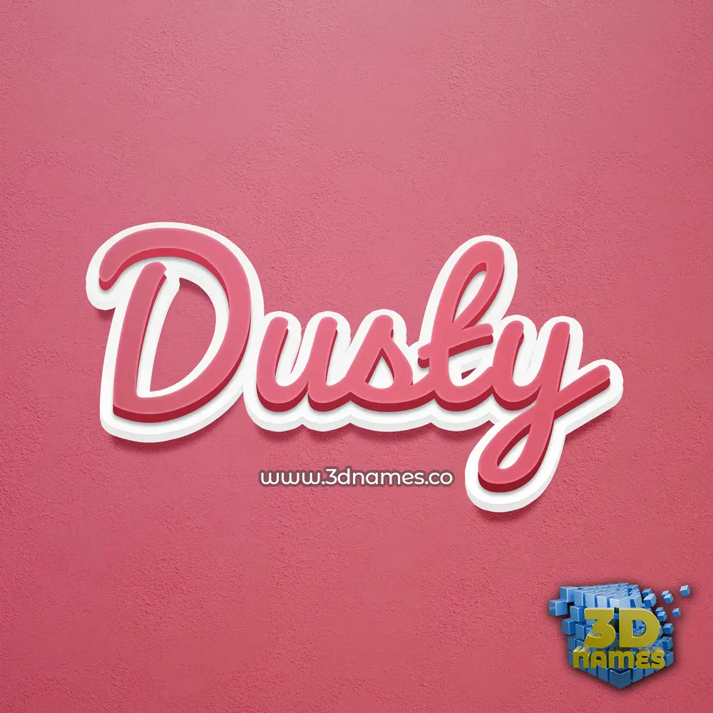 dusty in Red Scribble style - 3D name wallpaper
