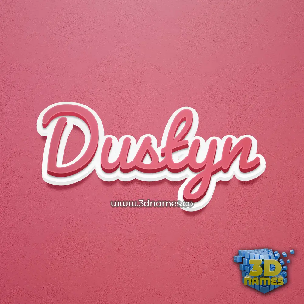 dustyn in Red Scribble style - 3D name wallpaper