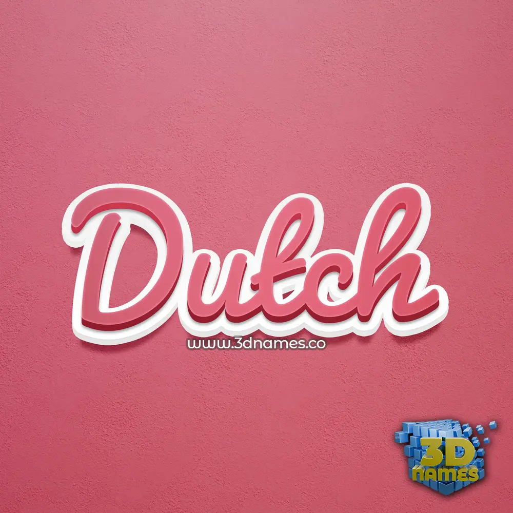 dutch in Red Scribble style - 3D name wallpaper