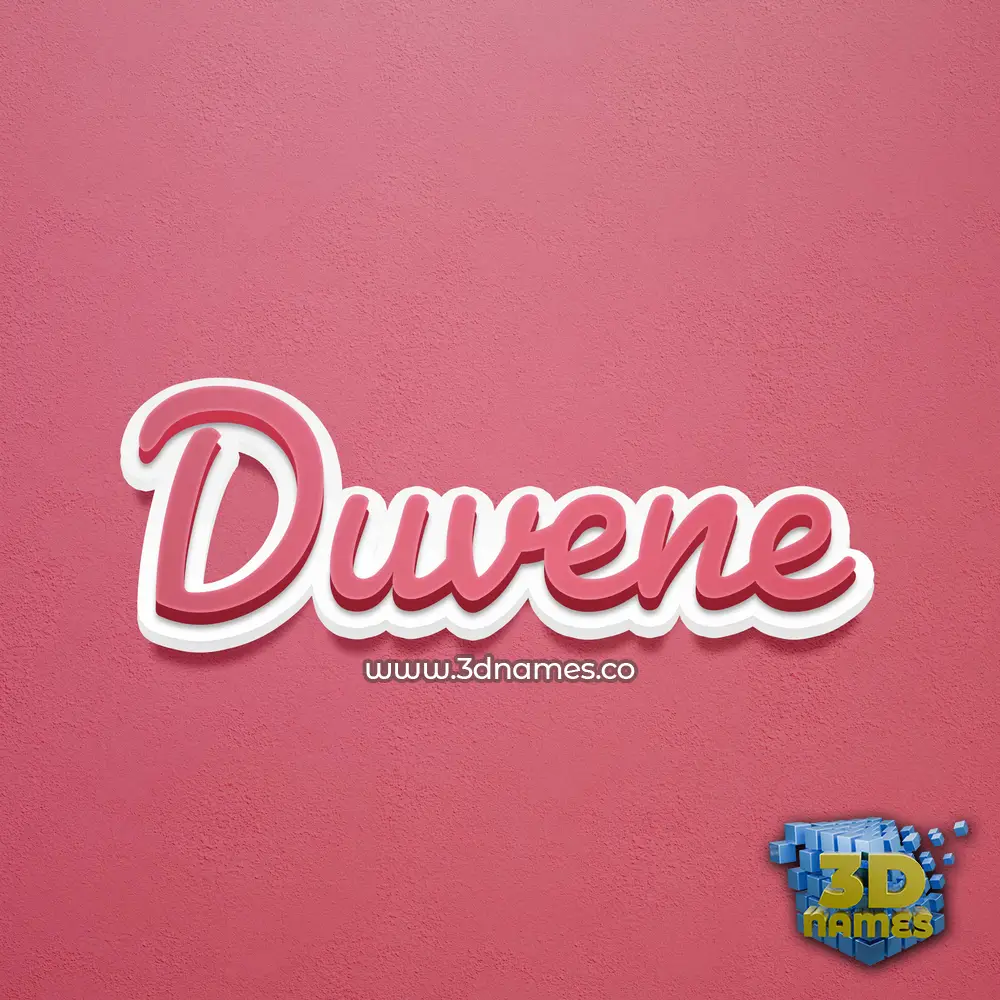 duvene in Red Scribble style - 3D name wallpaper