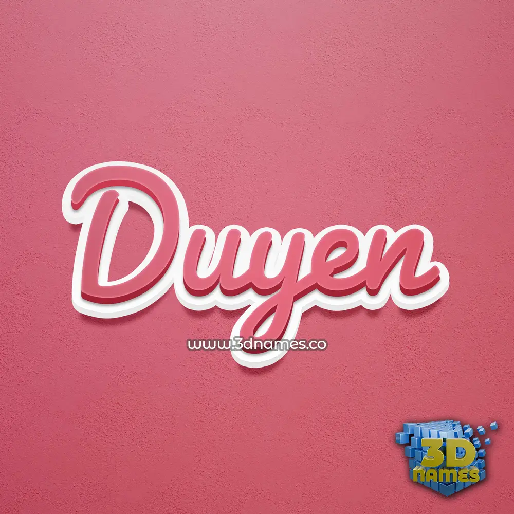 duyen in Red Scribble style - 3D name wallpaper
