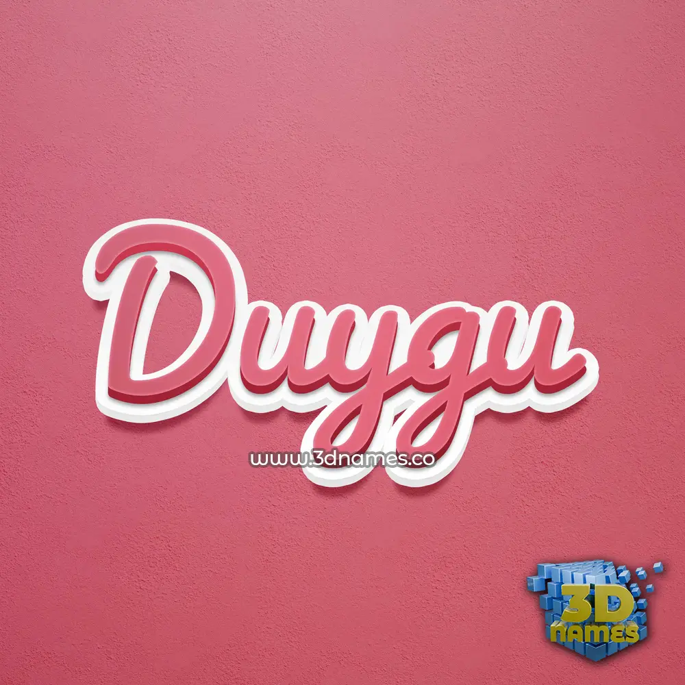 duygu in Red Scribble style - 3D name wallpaper