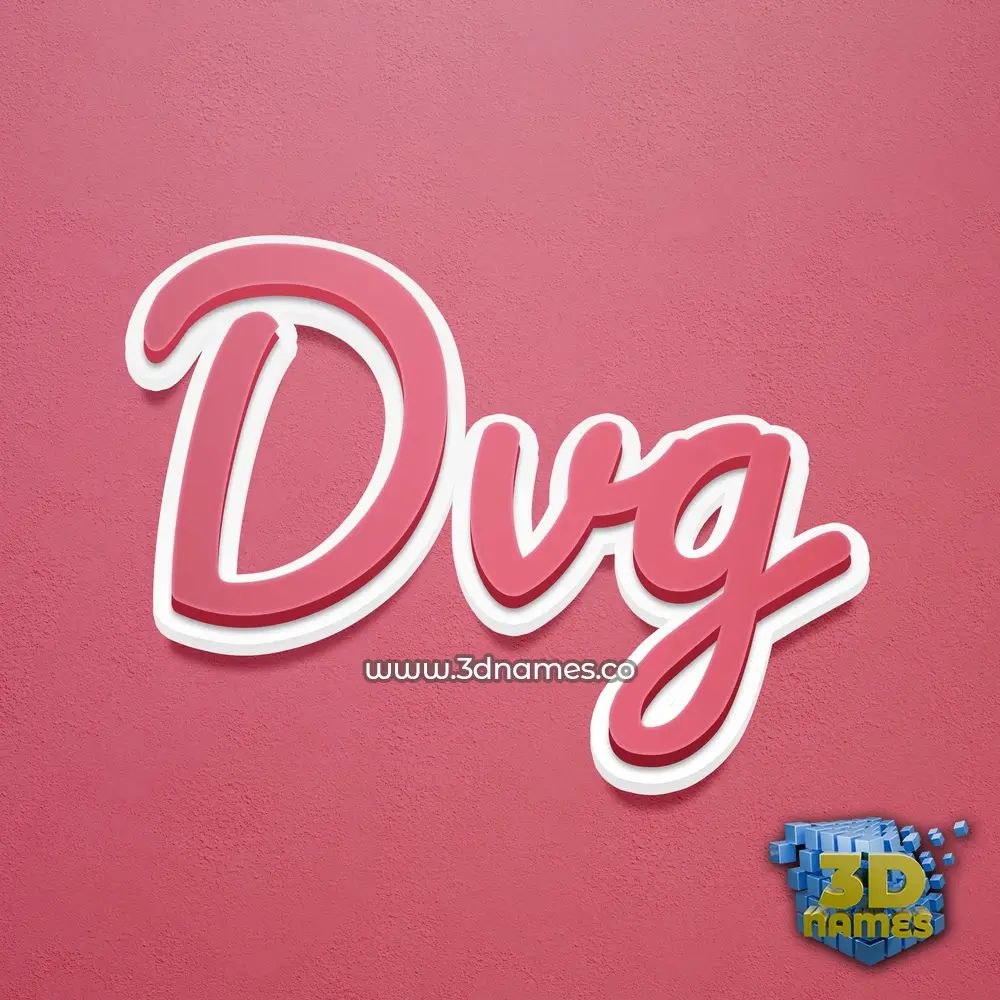 dvg in Red Scribble style - 3D name wallpaper