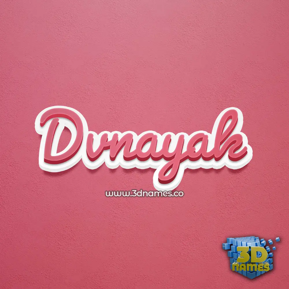 dvnayak in Red Scribble style - 3D name wallpaper