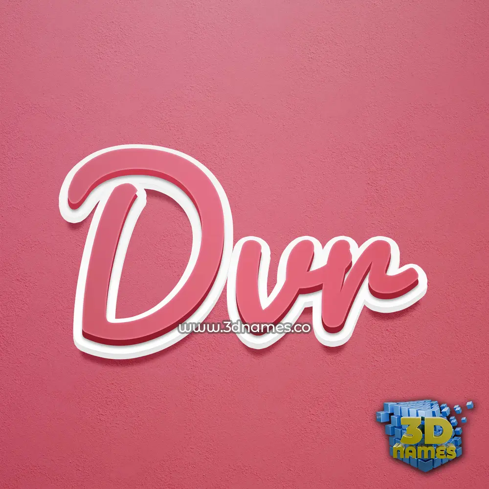 dvr in Red Scribble style - 3D name wallpaper