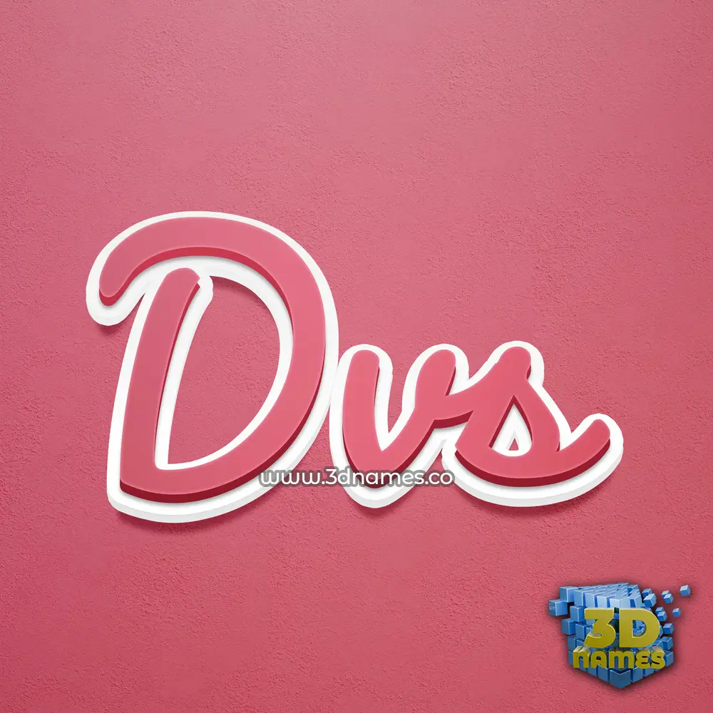 dvs in Red Scribble style - 3D name wallpaper