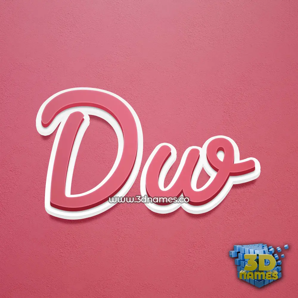 dw in Red Scribble style - 3D name wallpaper